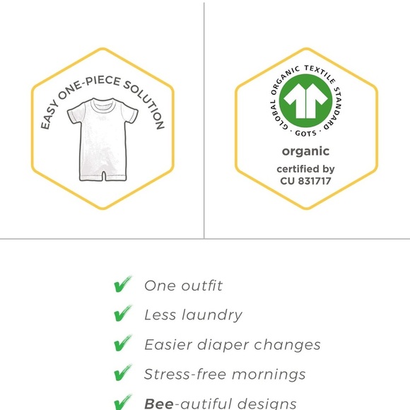 NWT Burt’s Bees 2 Piece Outfit and Mittens, 0-3 Months - Picture 5 of 6